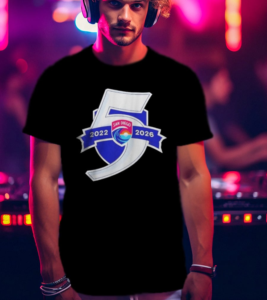 San Diego Wave FC 5 Year Anniversary 2022 2026 T-Shirt