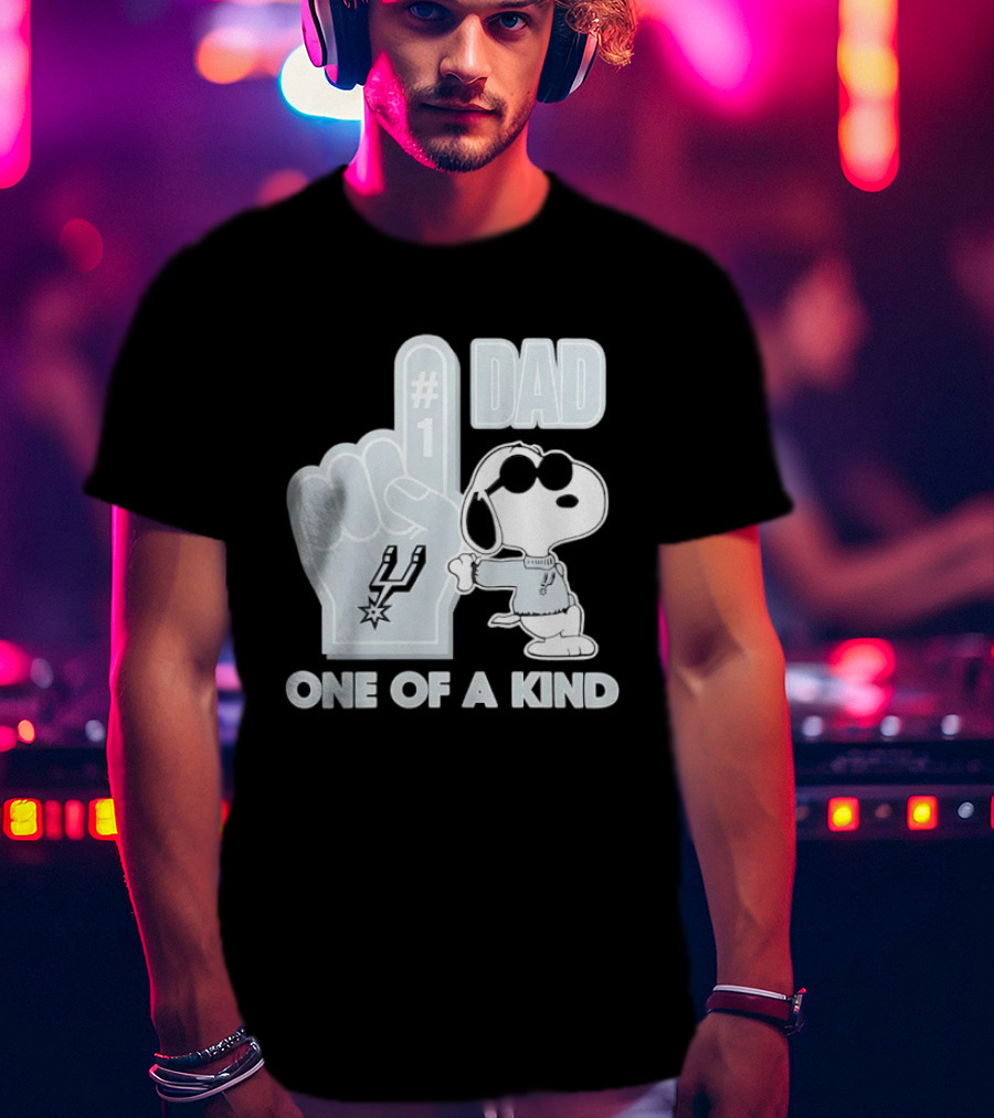 Snoopy Wearing Sunglasses With Spurs Foam Finger One Of A Kind Dad T-Shirt