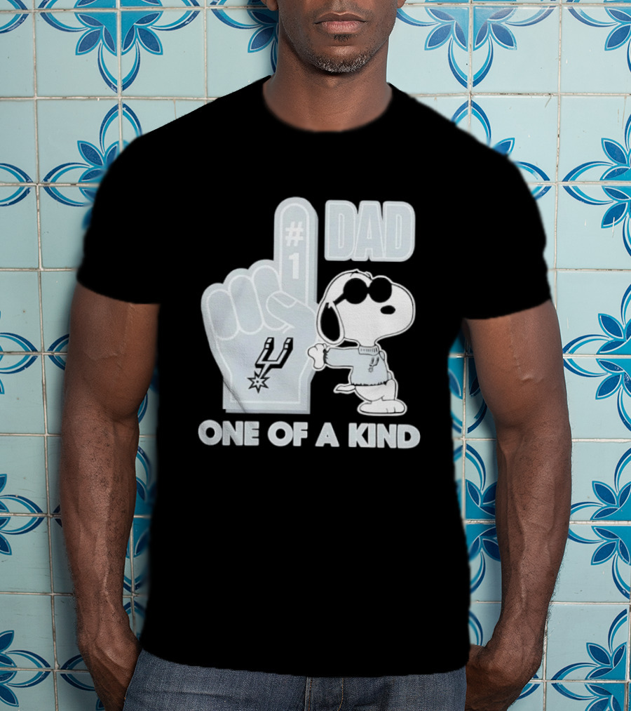 Snoopy Wearing Sunglasses With Spurs Foam Finger One Of A Kind Dad T-Shirt