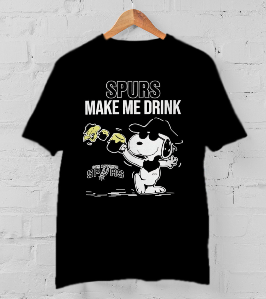 Snoopy Cowboy Spurs Make Me Drink San Antonio Spurs T-Shirt