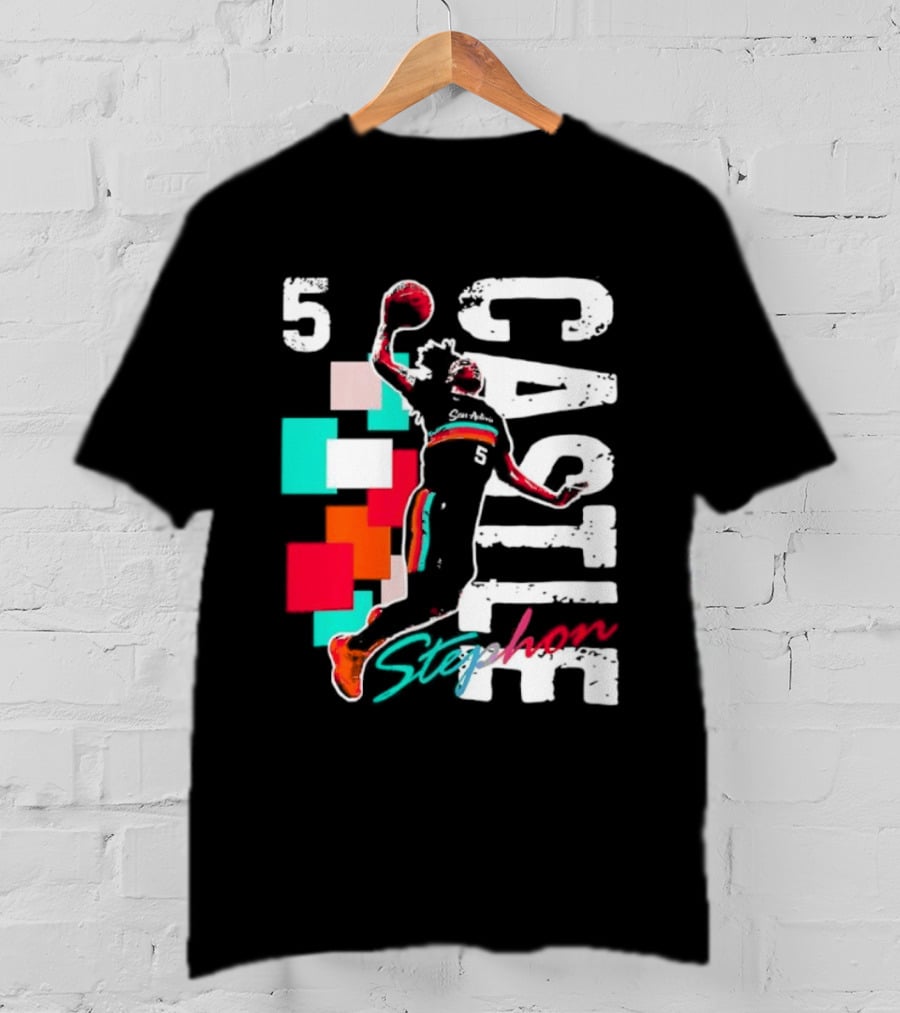 Stephon Castle Number 5 San Antonio Spurs Basketball T-Shirt
