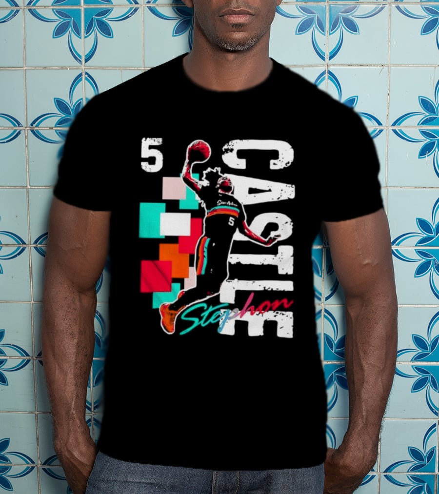 Stephon Castle Number 5 San Antonio Spurs Basketball T-Shirt