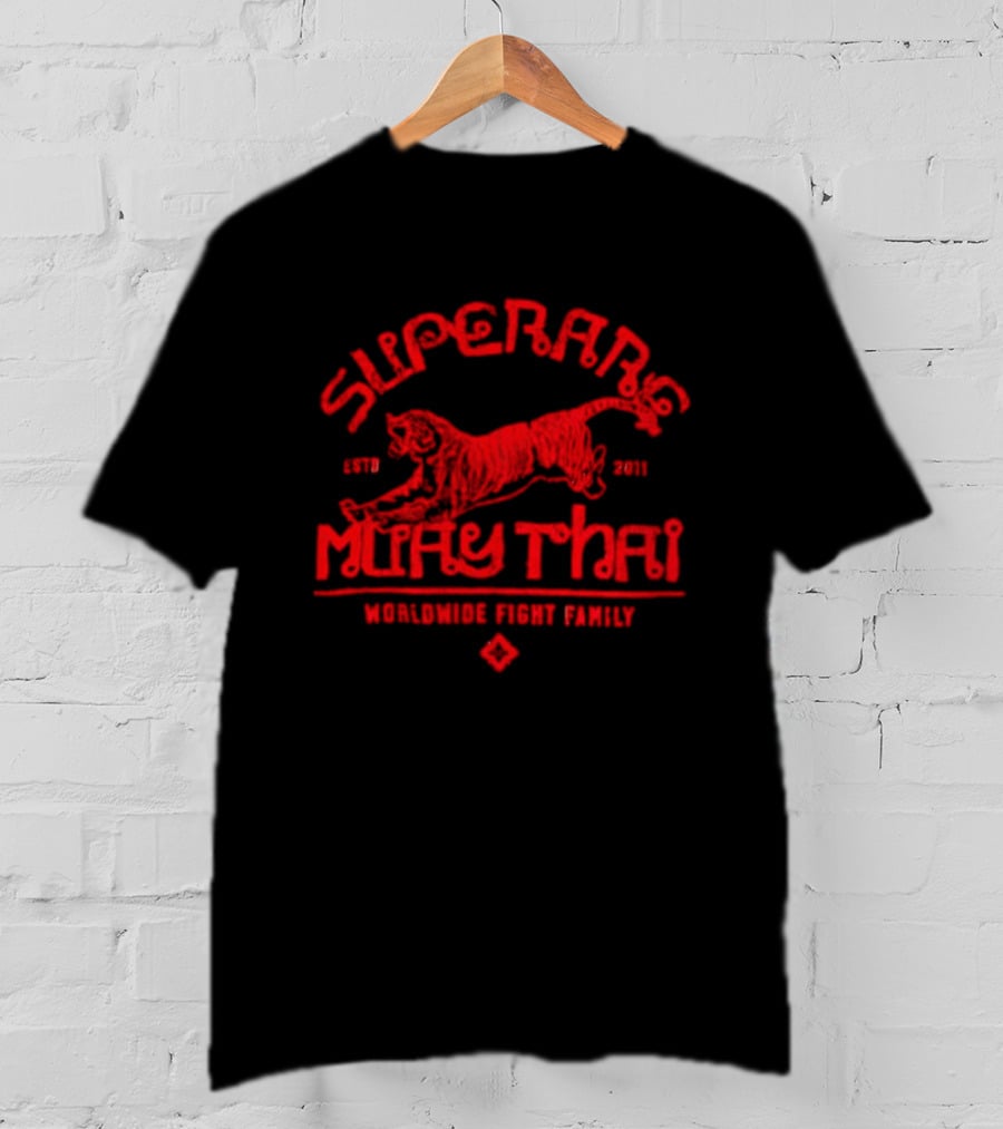 Superbon Muay Thai ESTD 2011 Worldwide Fight Family Red Tiger T-Shirt