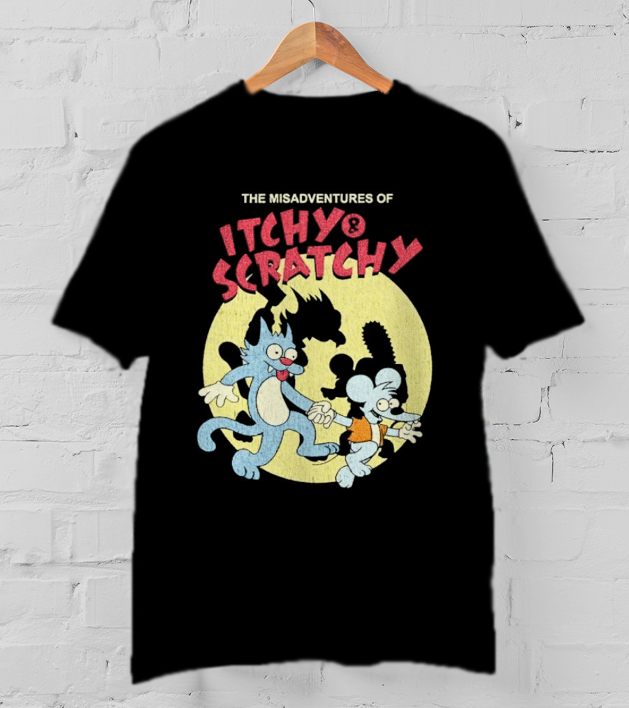 The Misadventures Of Itchy Scratchy Cartoon Characters T-Shirt