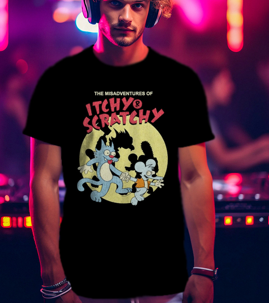 The Misadventures Of Itchy Scratchy Cartoon Characters T-Shirt