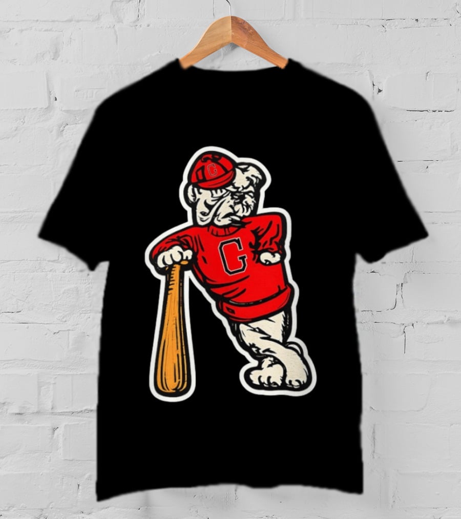 University Of Georgia Bulldogs Baseball Mascot Vintage Collegiatejára T-Shirt