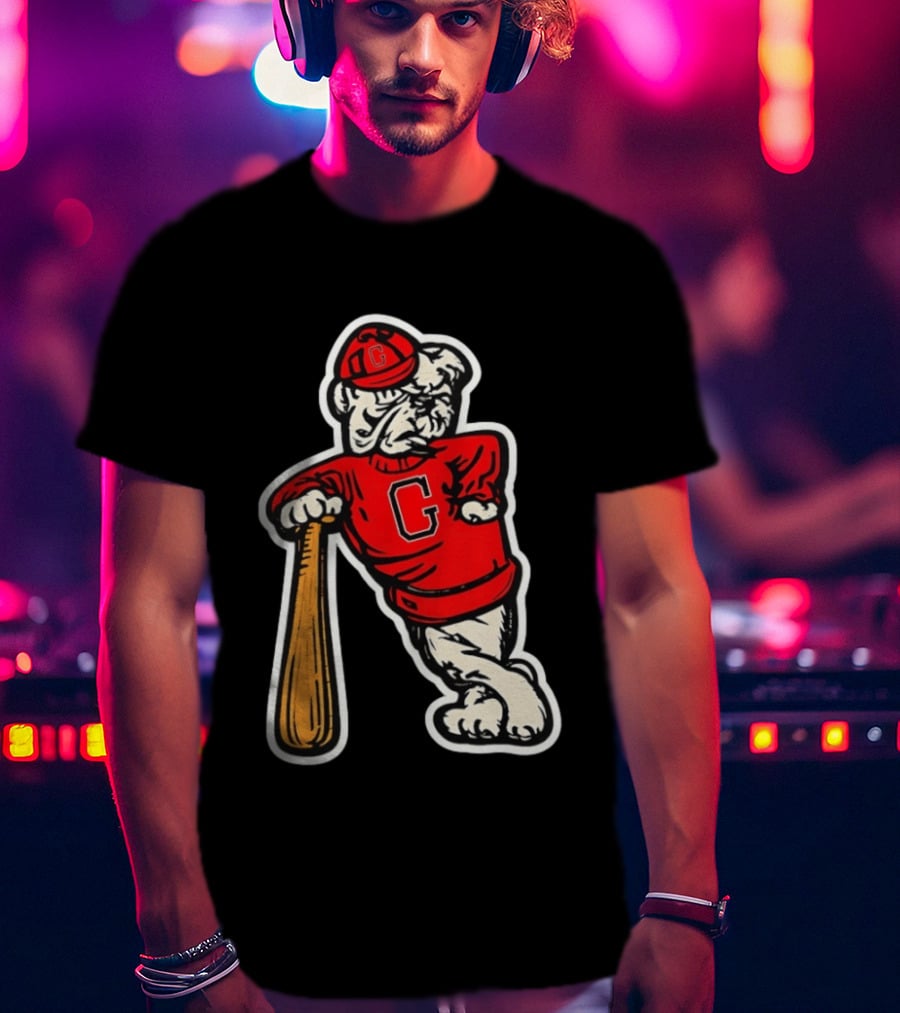University Of Georgia Bulldogs Baseball Mascot Vintage Collegiatejára T-Shirt