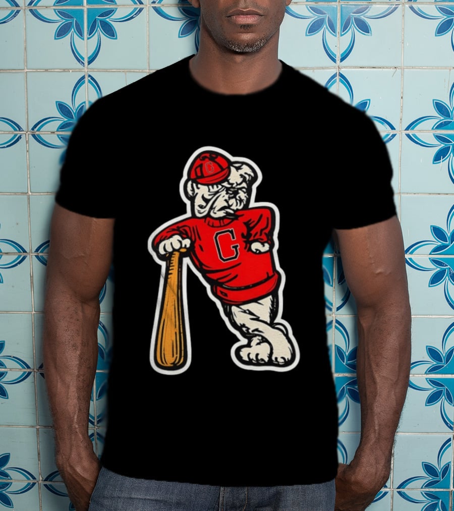 University Of Georgia Bulldogs Baseball Mascot Vintage Collegiatejára T-Shirt