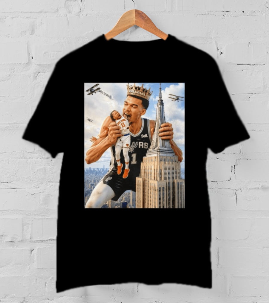 Victor Wembanyama Spurs Empire State Building Jalen Brunson Let's Go Spurs T-Shirt