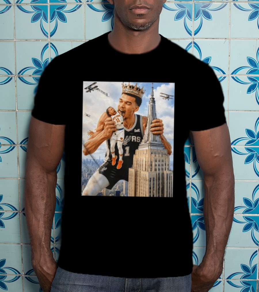 Victor Wembanyama Spurs Empire State Building Jalen Brunson Let's Go Spurs T-Shirt