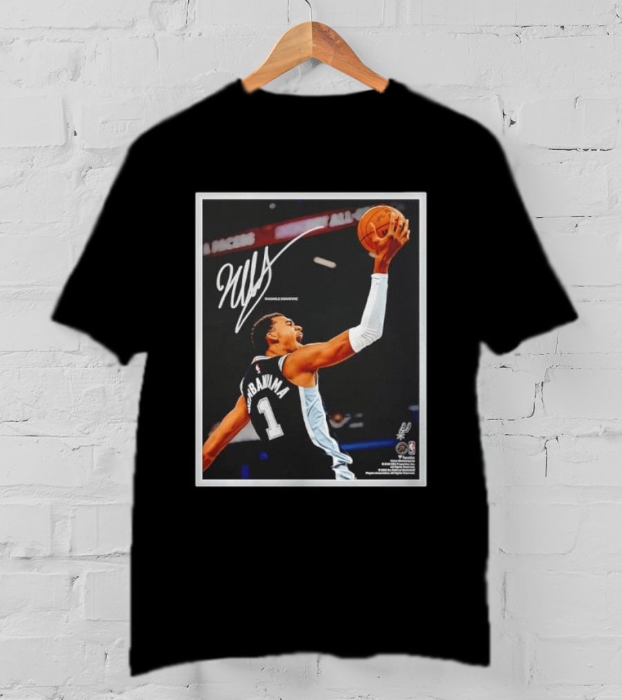 Victor Wembanyama Autographed San Antonio Spurs NBA Action Print Framed T-Shirt