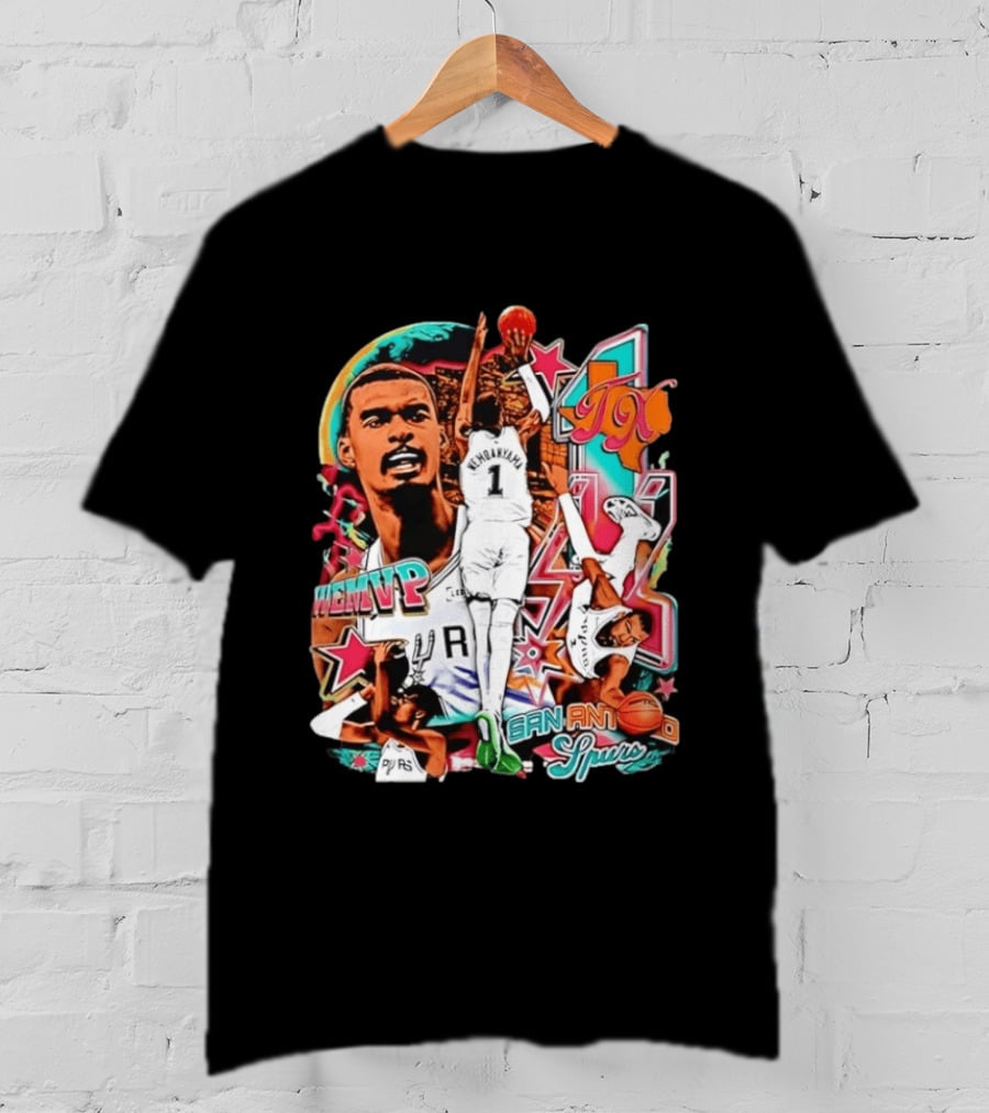 Wembanyama WEMVP San Antonio Spurs Basketball Action TX T-Shirt