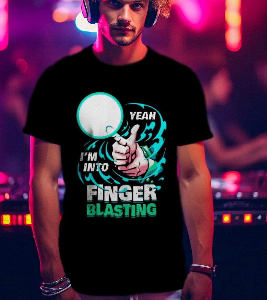 Yeah I Am Into Finger Blasting Cartoon Thumbs Up Spiral T-Shirt