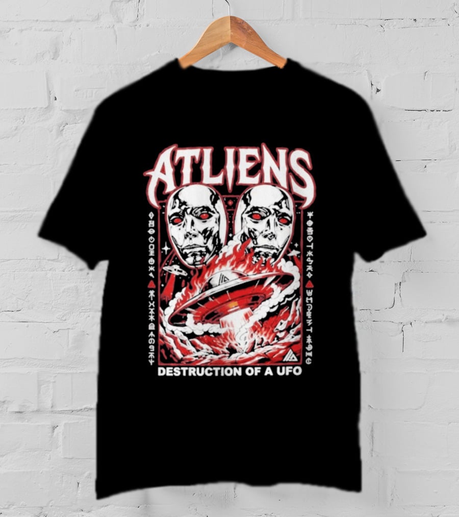 Atliens Room Six Destruction Of A UFO Attack Crew 4318 T-Shirt