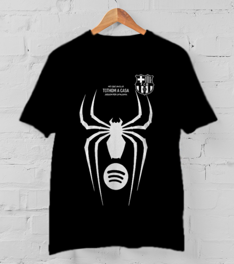 Barcelona Spider Man Venom Julian Alvarez Black Jersey Spotify T-Shirt