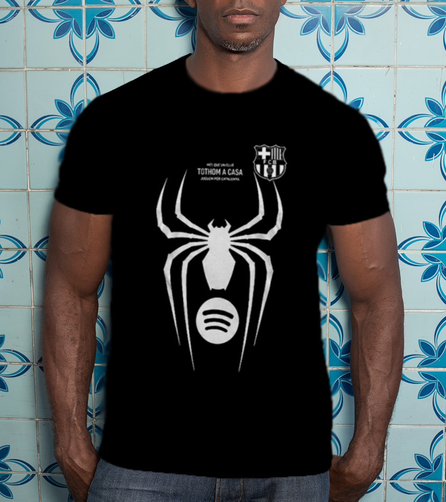 Barcelona Spider Man Venom Julian Alvarez Black Jersey Spotify T-Shirt