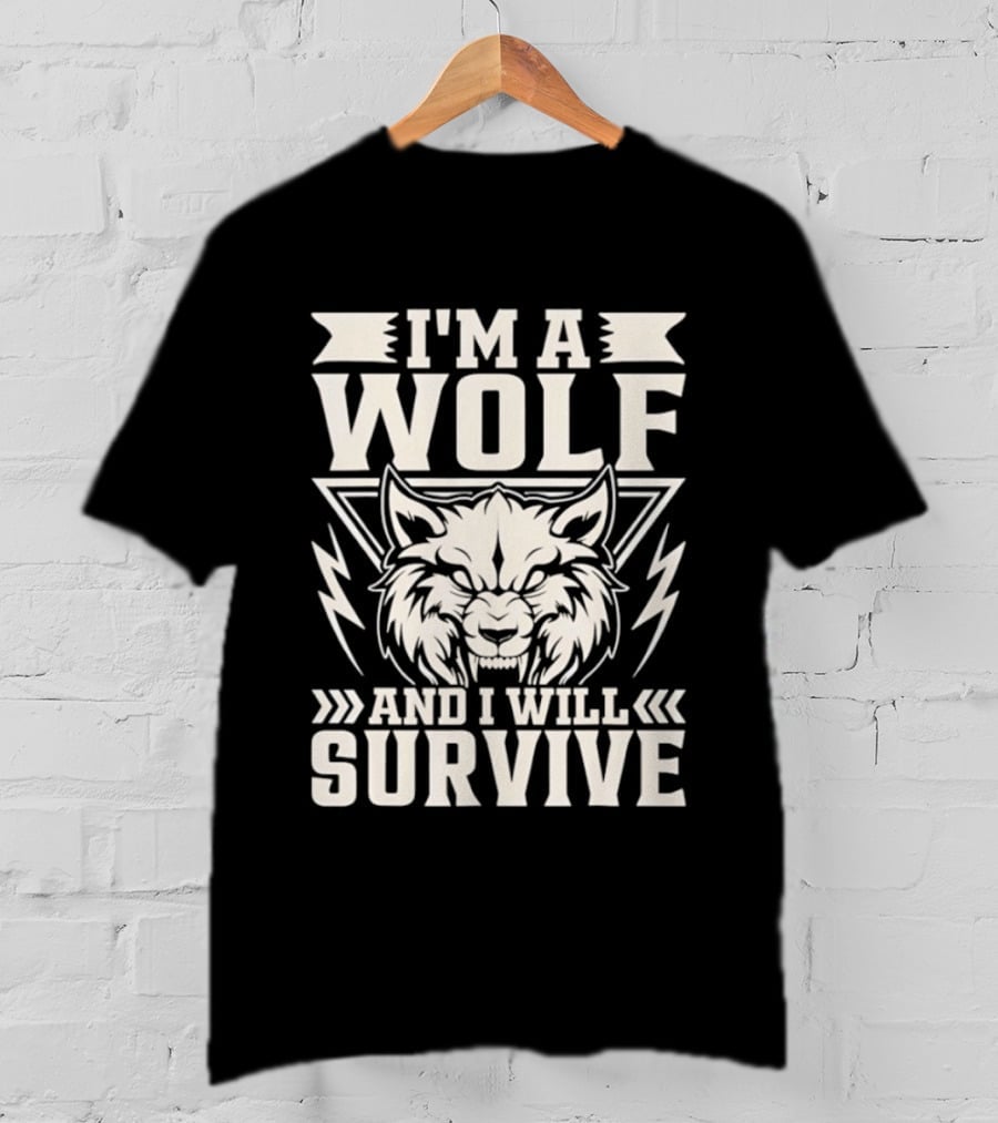 I'm A Wolf And I Will Survive Wolf Head T-Shirt