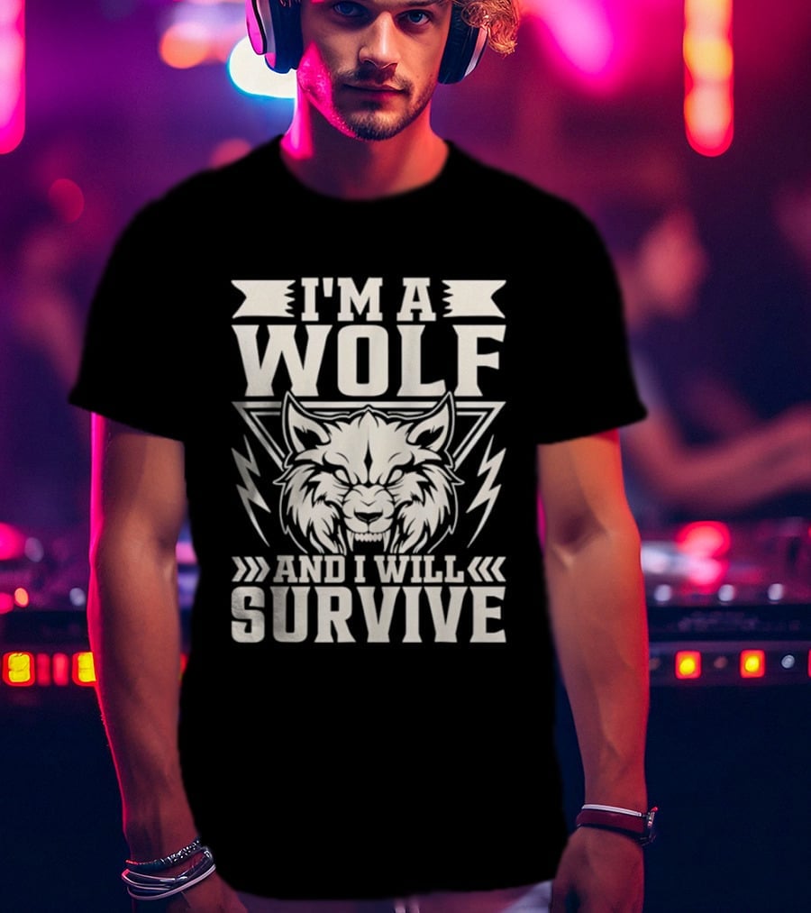 I'm A Wolf And I Will Survive Wolf Head T-Shirt