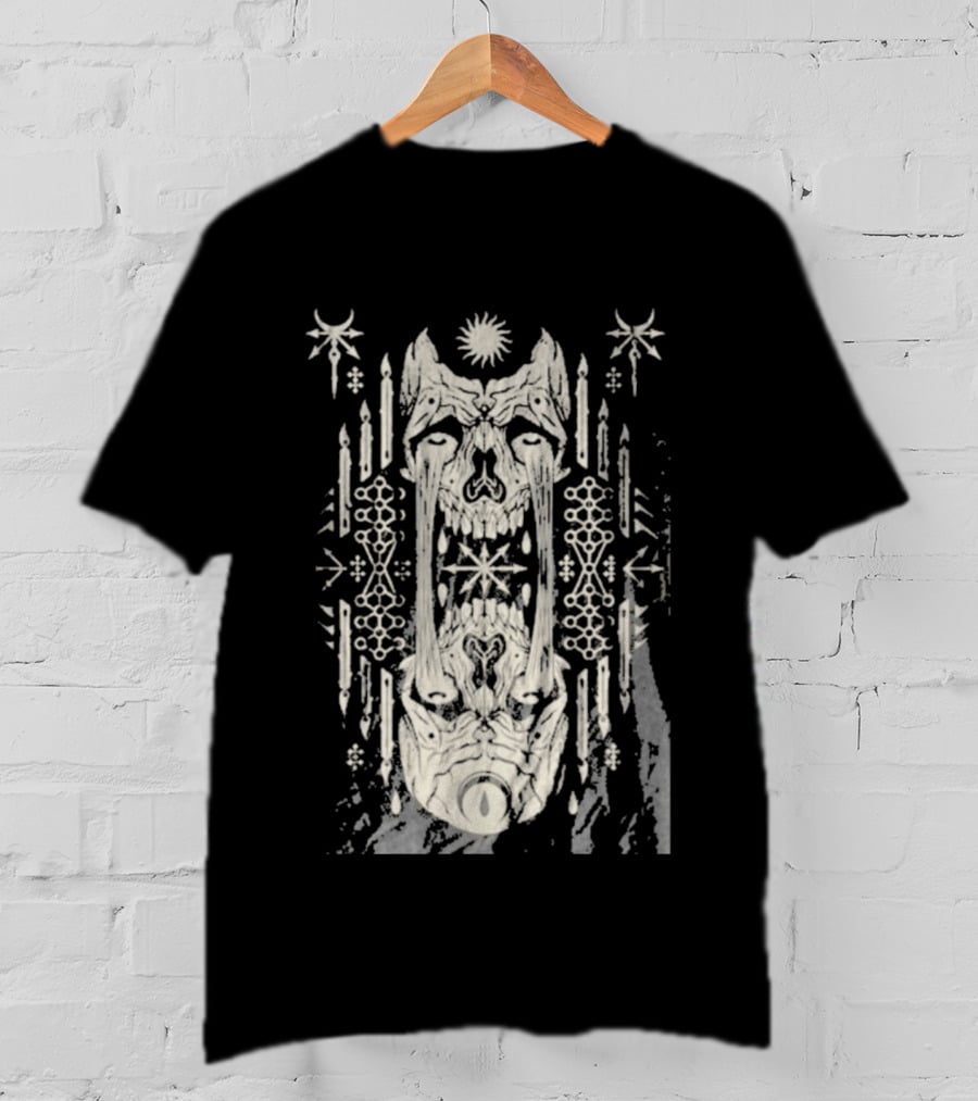 Bird Ov Prey Fire Ov The Mind Mystical Skull Candle Motif T-Shirt