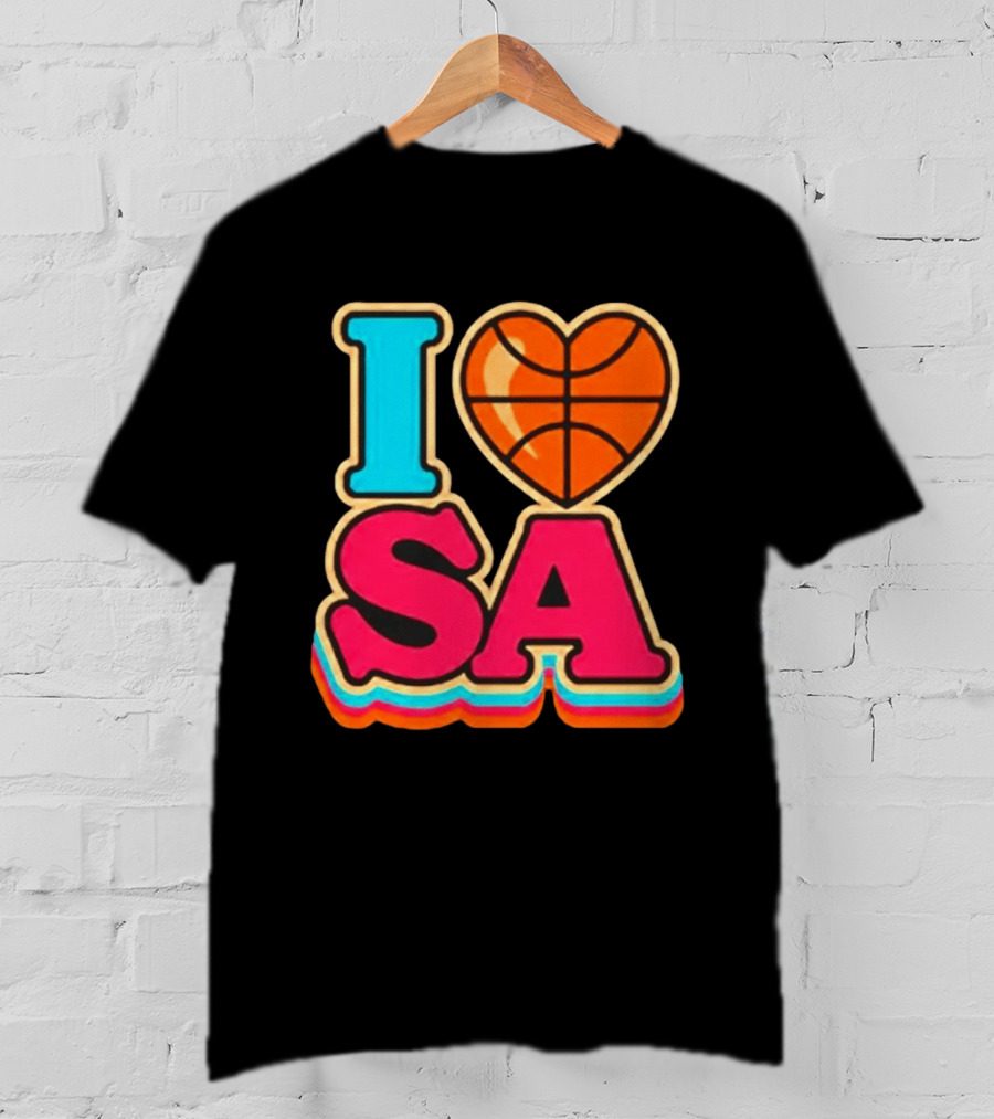 I Heart SA Basketball San Antonio Sports Fan Gear T-Shirt
