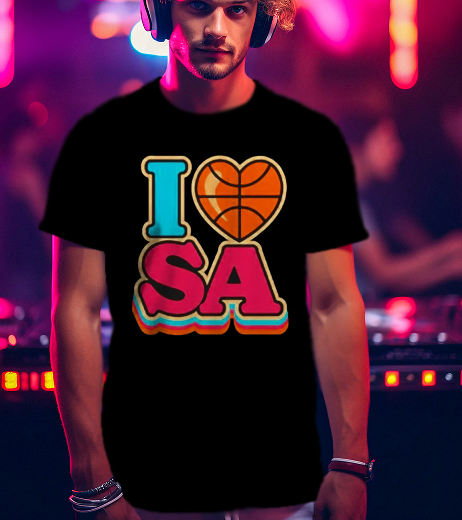 I Heart SA Basketball San Antonio Sports Fan Gear T-Shirt