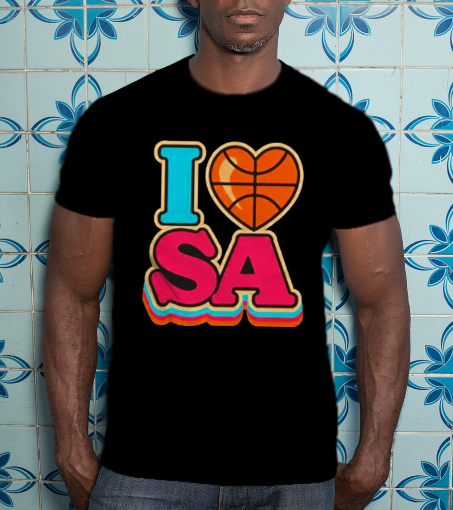 I Heart SA Basketball San Antonio Sports Fan Gear T-Shirt