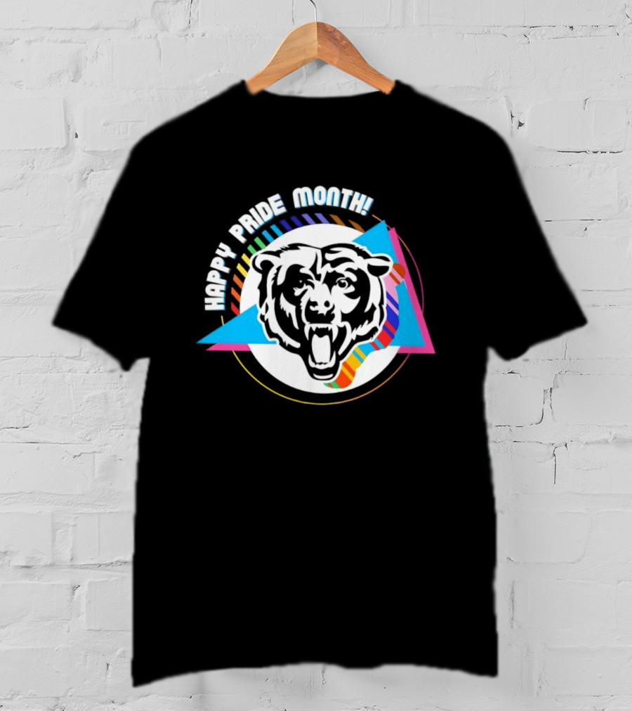Chicago Bears Happy Pride Month Rainbow Triangle Celebration T-Shirt