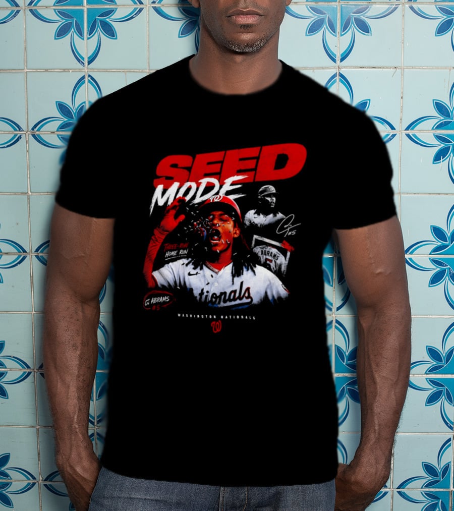 CJ Abrams Washington Nationals Seed Mode Baseball MLB Player Number 5 T-Shirt