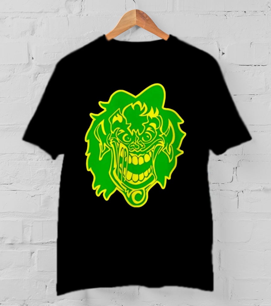 Insane Clown Posse Hatchetman Wicked Clown Face Neon Green Yellow T-Shirt