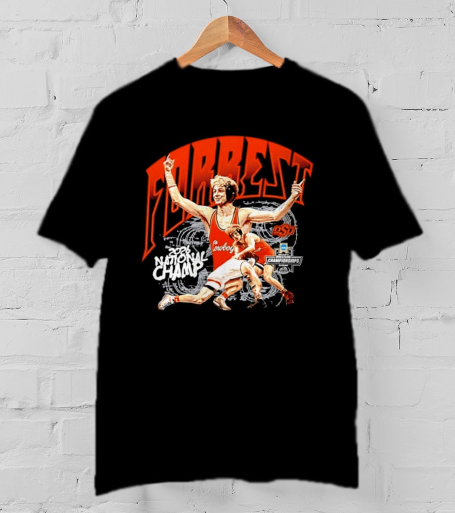 Jax Forrest Oklahoma State Cowboys Wrestling 2026 National Champ T-Shirt