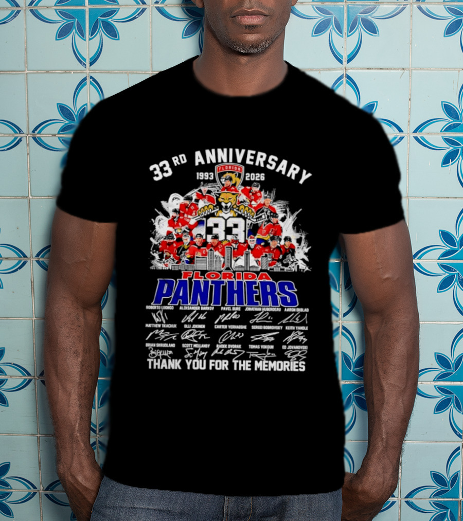 Florida Panthers 33rd Anniversary 1993 2026 Thank You For The Memories T-Shirt