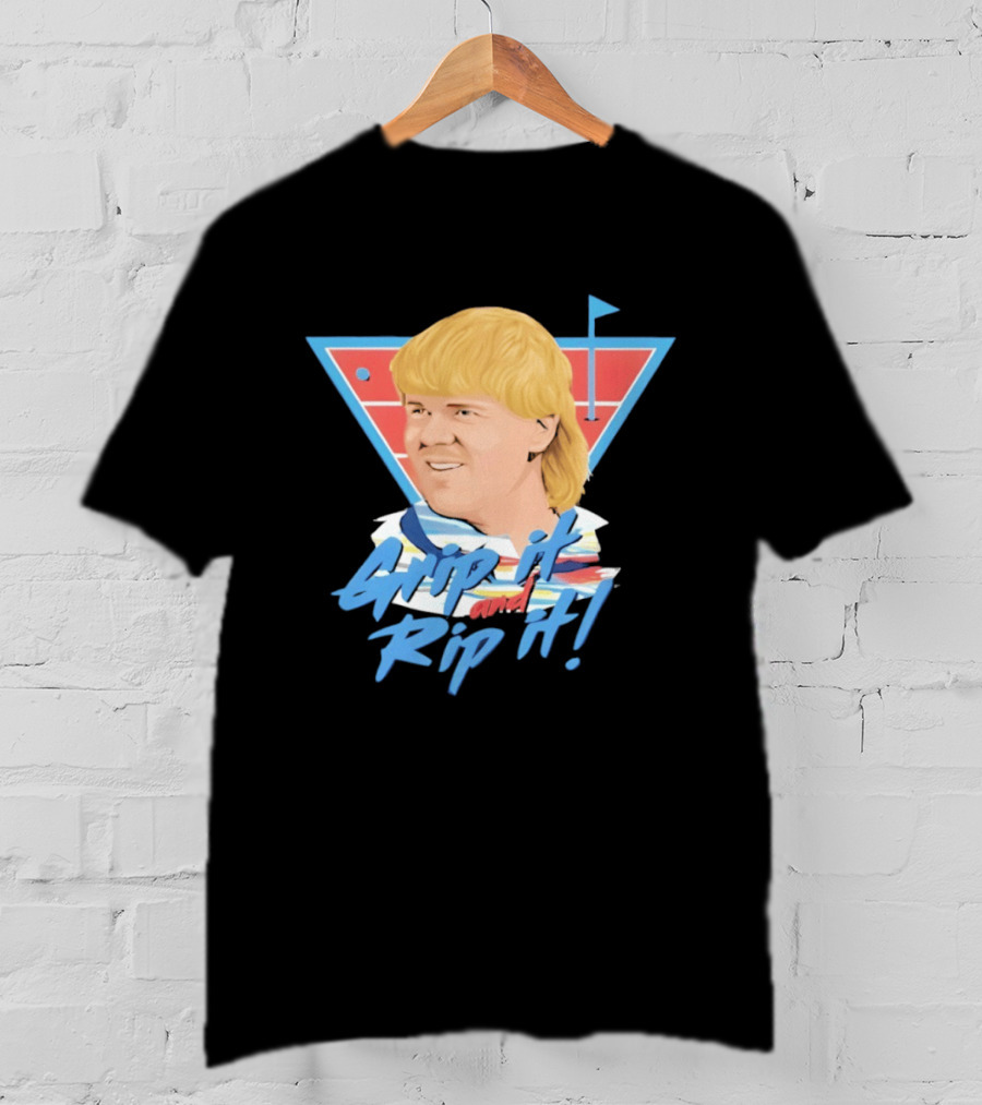 John Daly Bigface Golf Of America 4th Of July Grip It Rip It T-Shirt