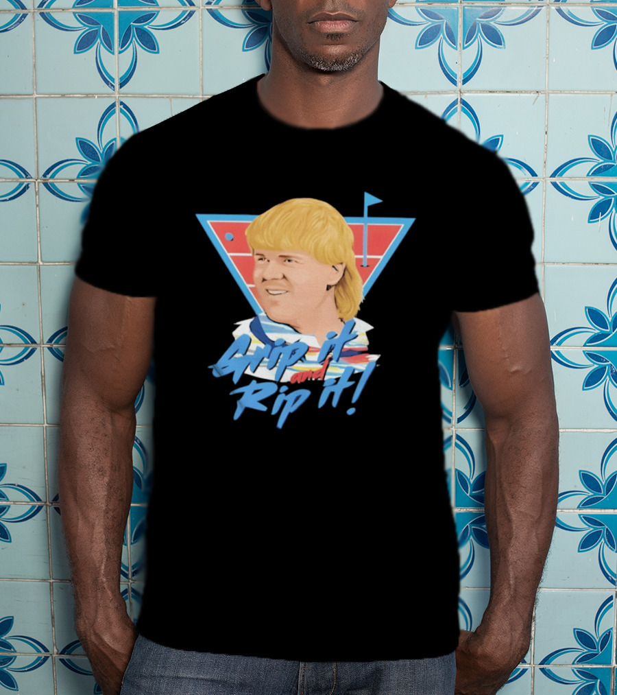 John Daly Bigface Golf Of America 4th Of July Grip It Rip It T-Shirt