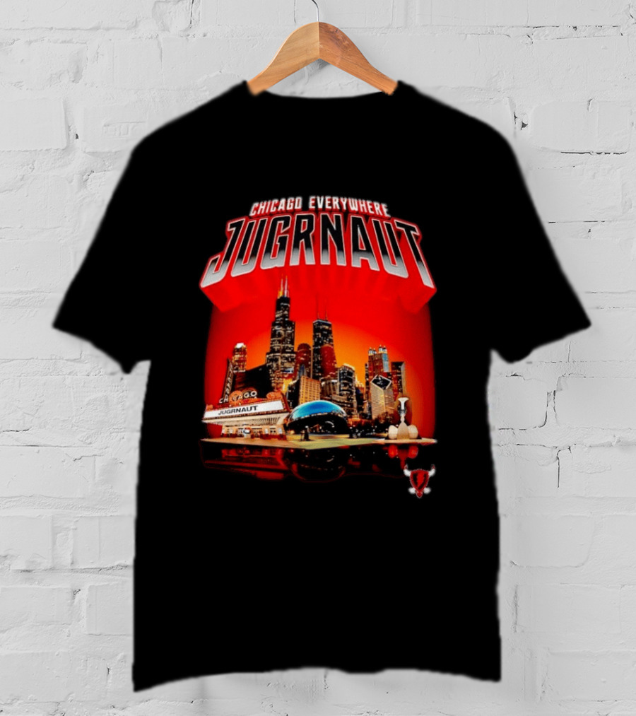 Chicago Everywhere Jugrnaut Skyline Millennium Park T-Shirt