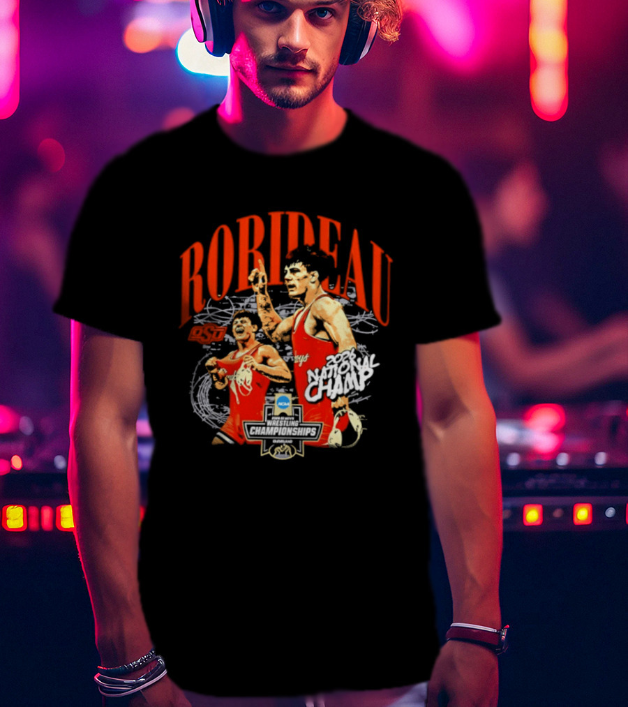 Landon Robideau Oklahoma State Wrestling 2026 National Champ Robideau NCAA T-Shirt