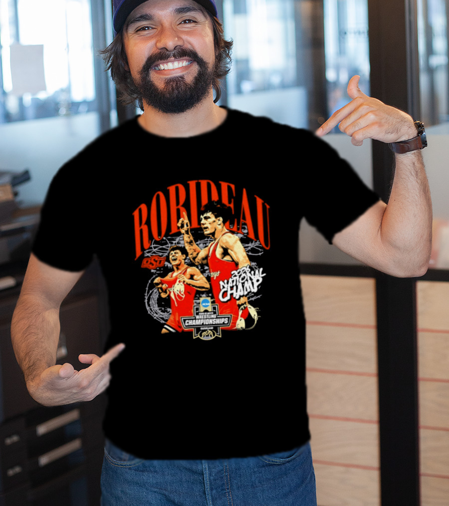 Landon Robideau Oklahoma State Wrestling 2026 National Champ Robideau NCAA T-Shirt