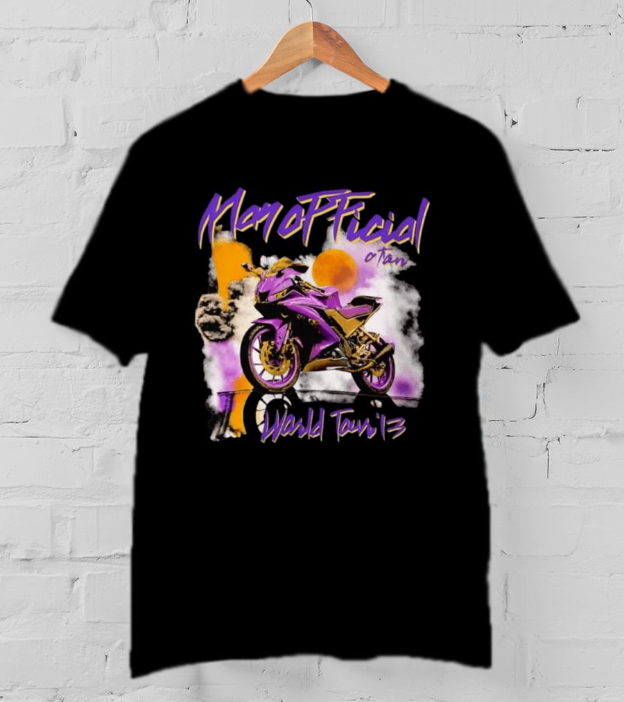 ManOfficial OTan World Tour 13 Motorcycle Purple Sunset T-Shirt