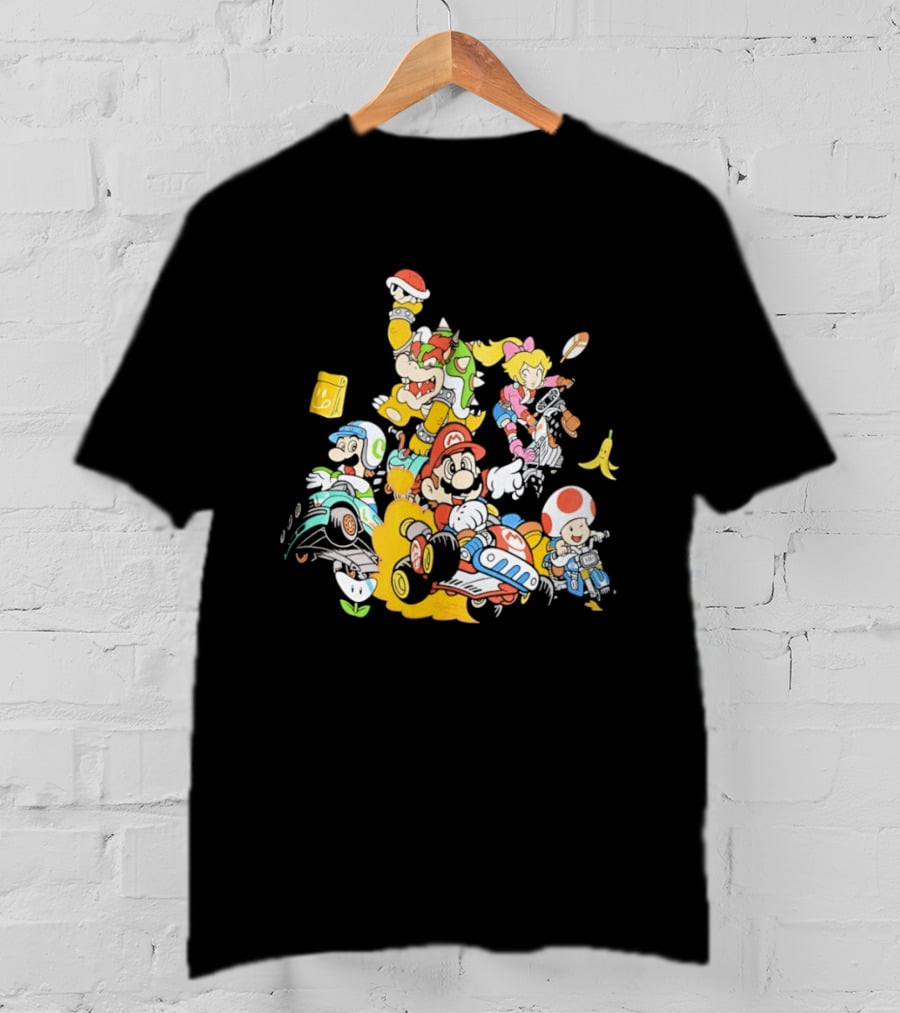 Mario Kart Racing Adventures With Luigi Toad Bowser Princess Peach T-Shirt