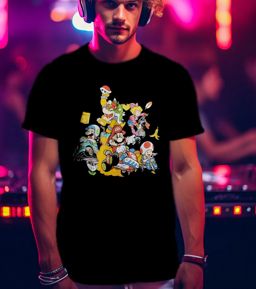 Mario Kart Racing Adventures With Luigi Toad Bowser Princess Peach T-Shirt