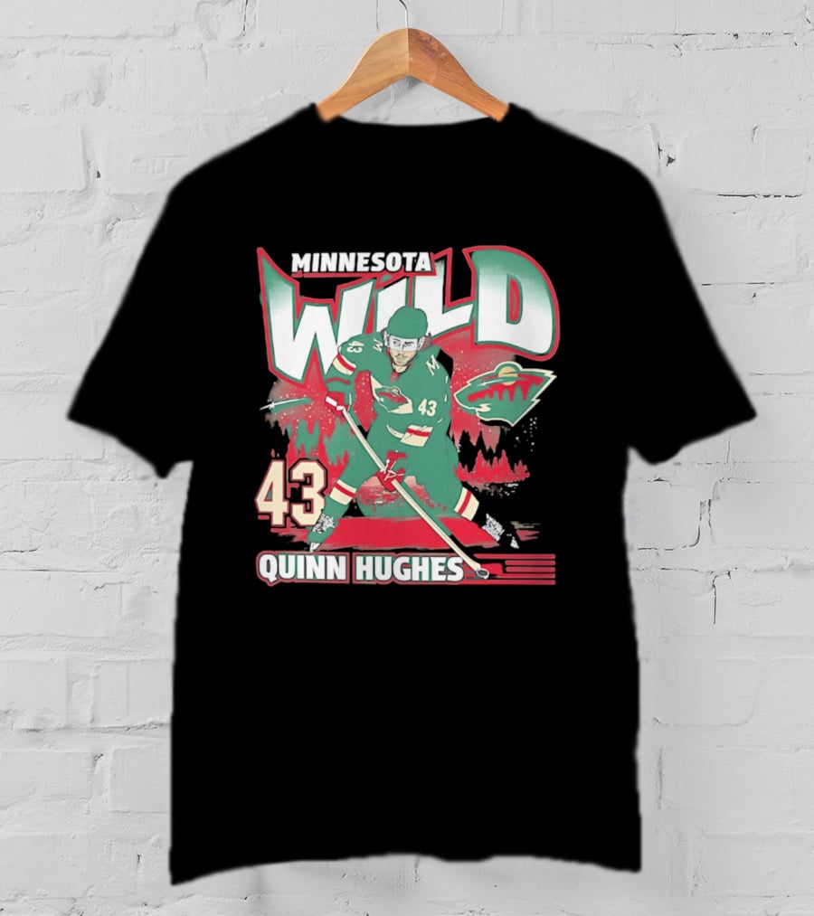 Minnesota Wild Quinn Hughes 43 Hockey Team Player Number T-Shirt