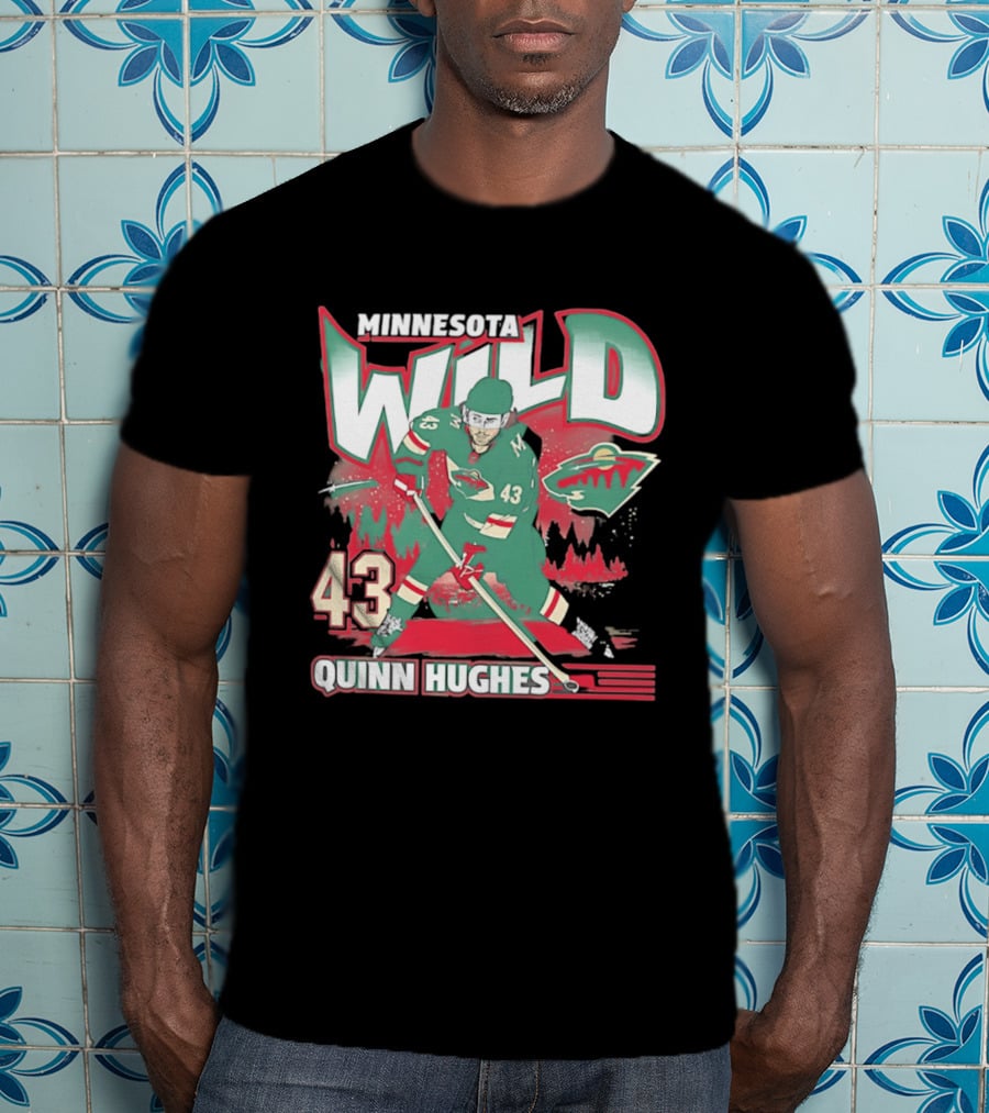 Minnesota Wild Quinn Hughes 43 Hockey Team Player Number T-Shirt
