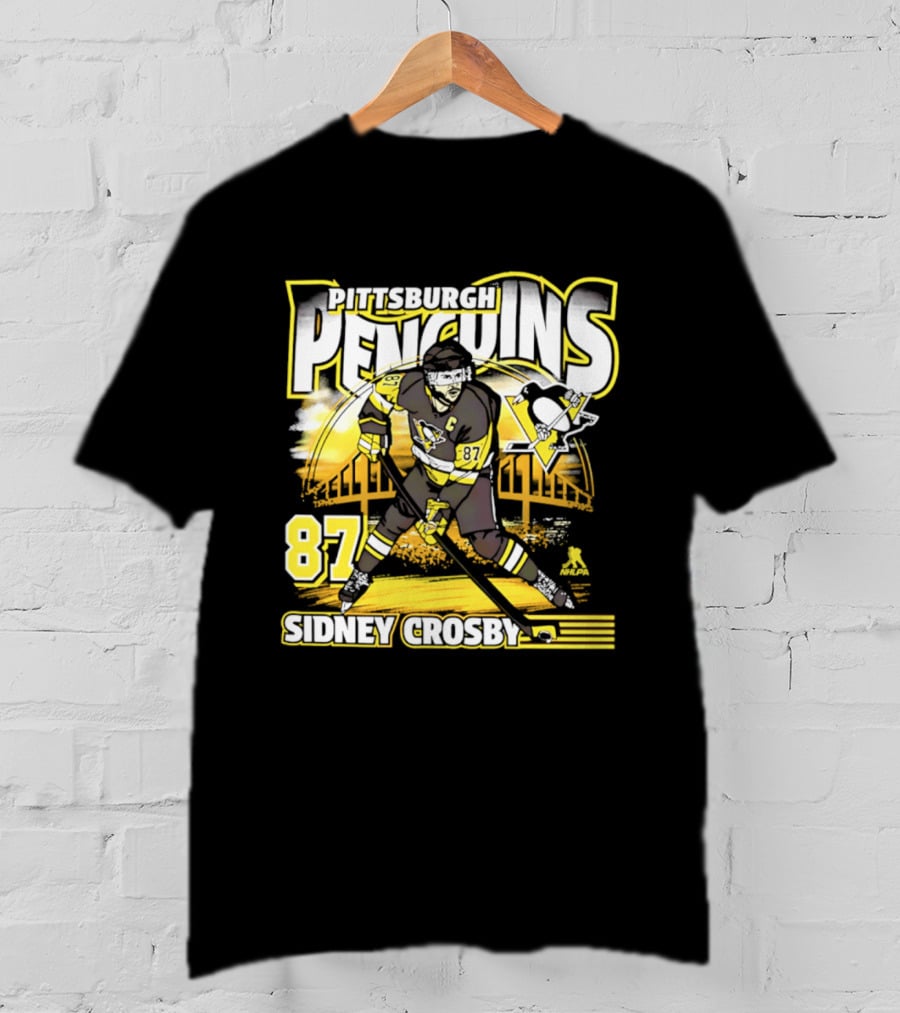 Pittsburgh Penguins Sidney Crosby 87 Hockey Action T-Shirt