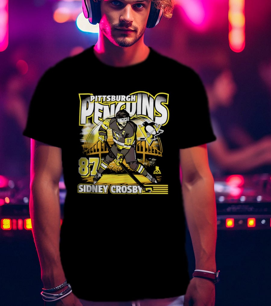 Pittsburgh Penguins Sidney Crosby 87 Hockey Action T-Shirt