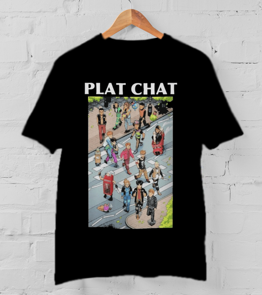 Plat Chat Abbey Road Crossover Street Scene Characters T-Shirt