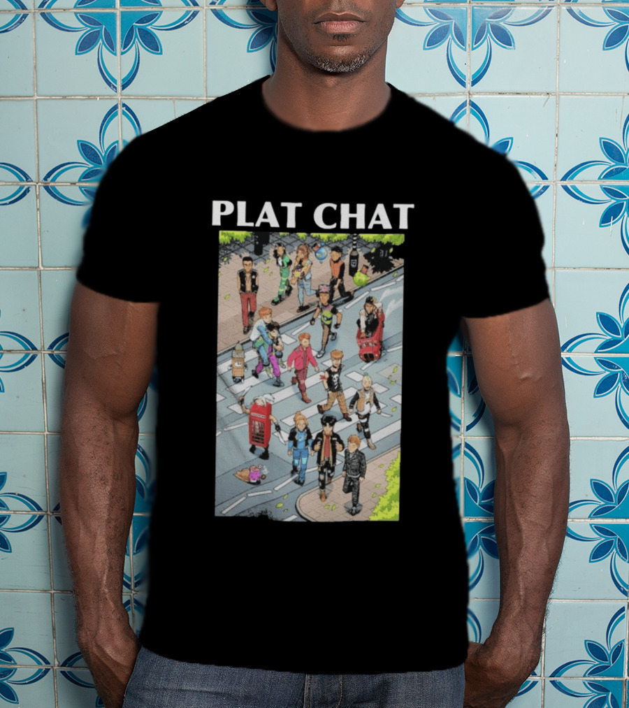 Plat Chat Abbey Road Crossover Street Scene Characters T-Shirt