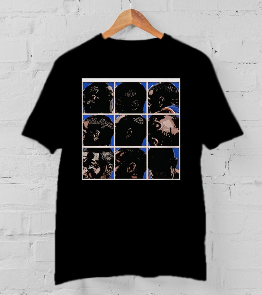New York Knicks Players Tattoo Art Head Collage T-Shirt