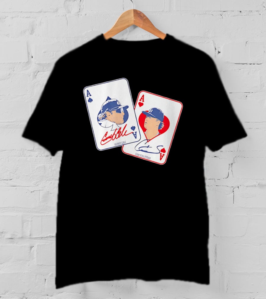 New York Yankees Gerrit Cole Cam Schlittler Pocket Aces Playing Cards T-Shirt