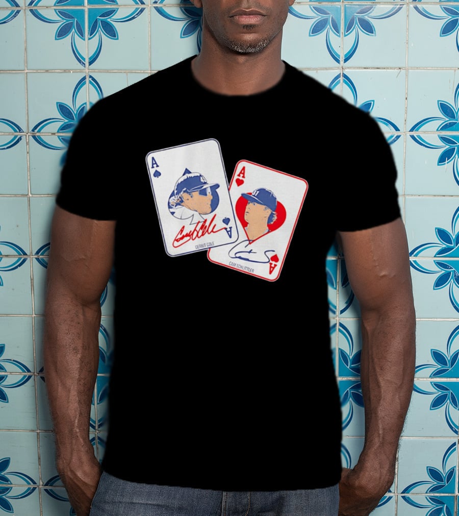 New York Yankees Gerrit Cole Cam Schlittler Pocket Aces Playing Cards T-Shirt