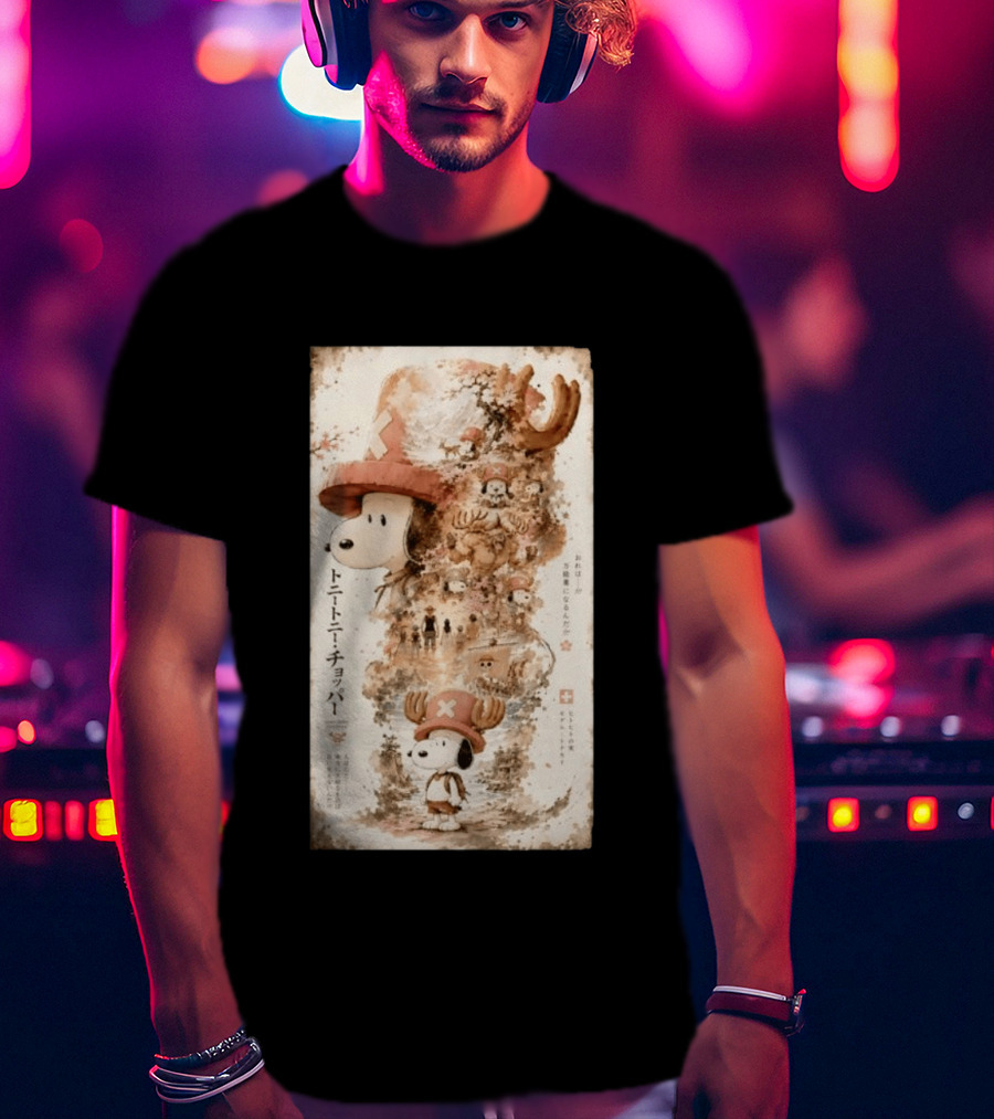 Tony Tony Chopper Snoopy One Piece Ore Wa Mannonyaku Ni Naru Nda Collaboration T-Shirt