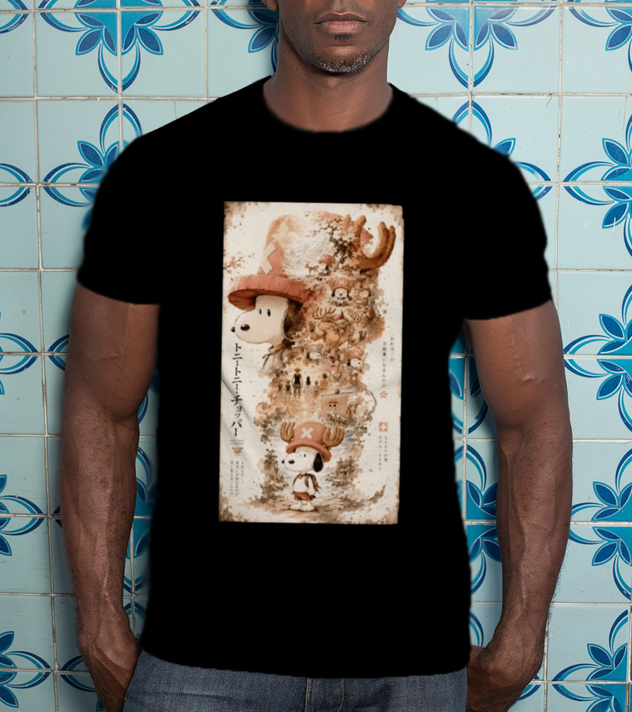 Tony Tony Chopper Snoopy One Piece Ore Wa Mannonyaku Ni Naru Nda Collaboration T-Shirt